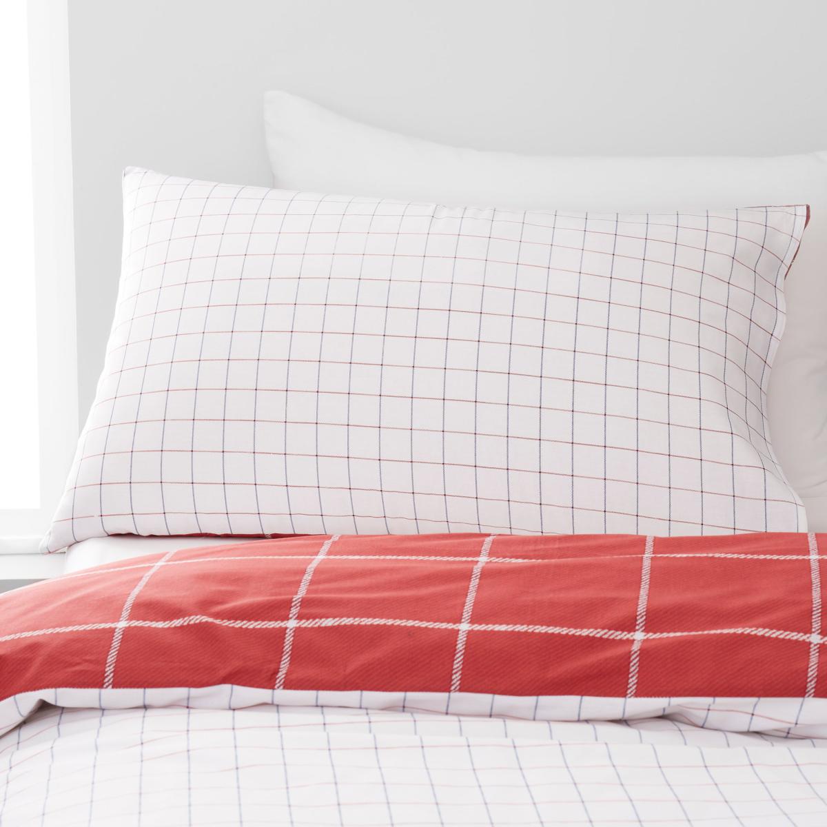 Twin Pack Checked 100% Cotton Reversible Duvet Cover and Pillowcase Set MultiColoured – image 5