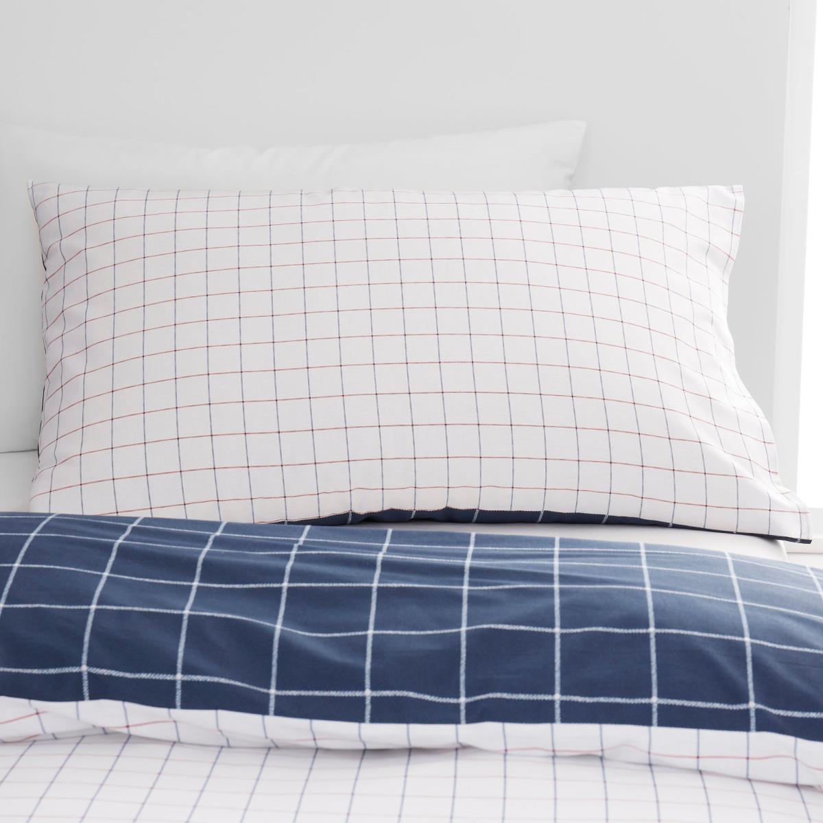 Twin Pack Checked 100% Cotton Reversible Duvet Cover and Pillowcase Set MultiColoured – image 9