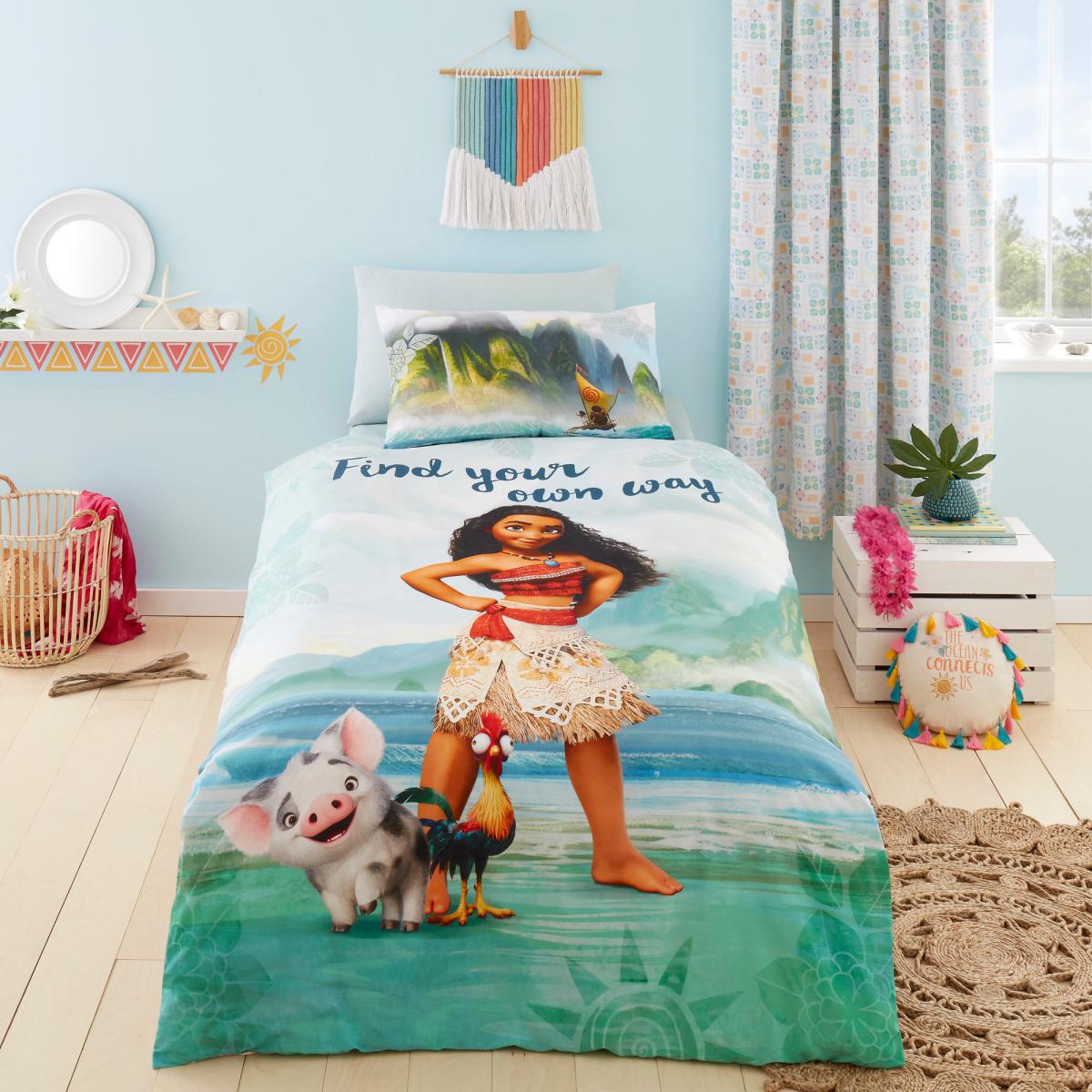 Disney Moana 100% Cotton Reversible Duvet Cover and Pillowcase Set MultiColoured – image 2
