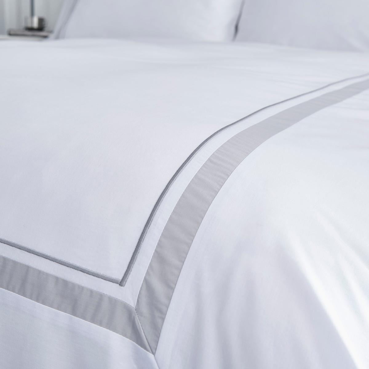 Bianca Hepburn 100% Cotton Duvet Cover and Pillowcase Set White and Grey – image 3
