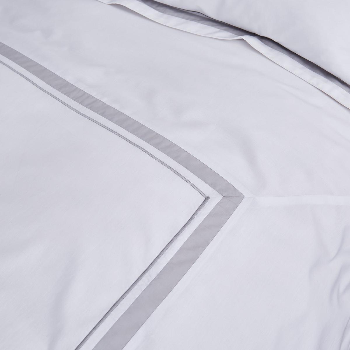 Bianca Hepburn 100% Cotton Duvet Cover and Pillowcase Set White and Grey – image 4