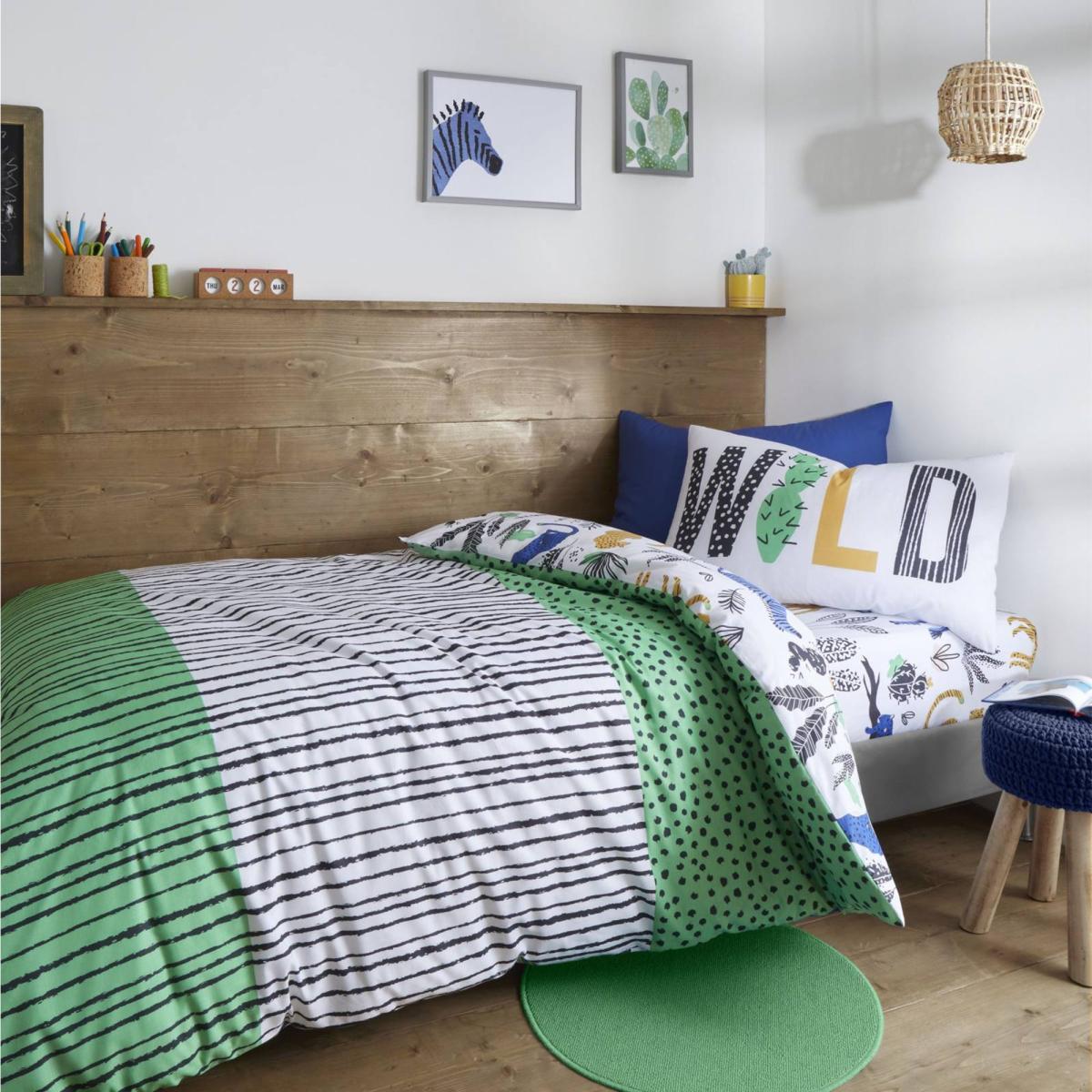 Pineapple Elephant Wild Jungle Animals Duvet Cover and Pillowcase Set Green – image 2