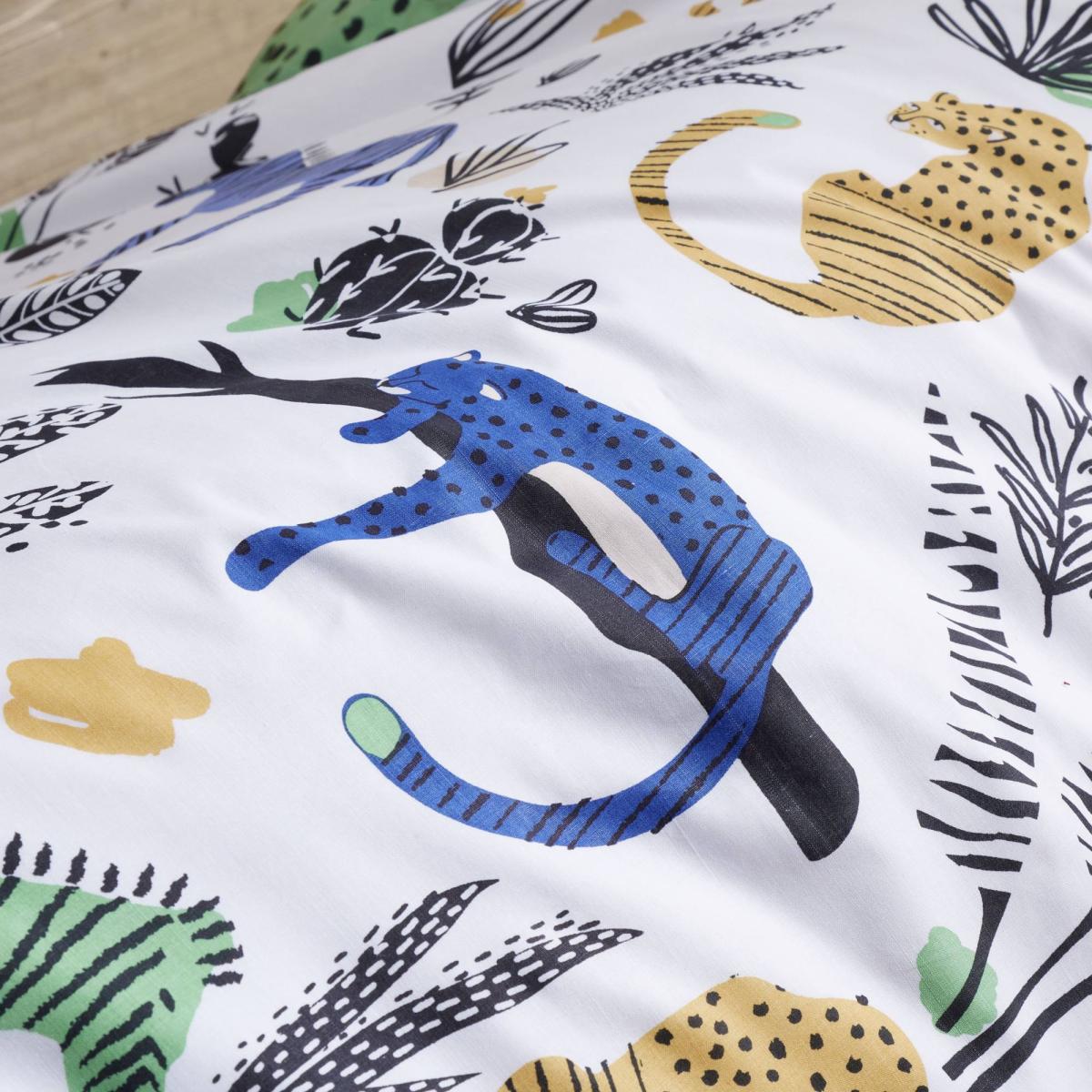 Pineapple Elephant Wild Jungle Animals Duvet Cover and Pillowcase Set Green – image 4