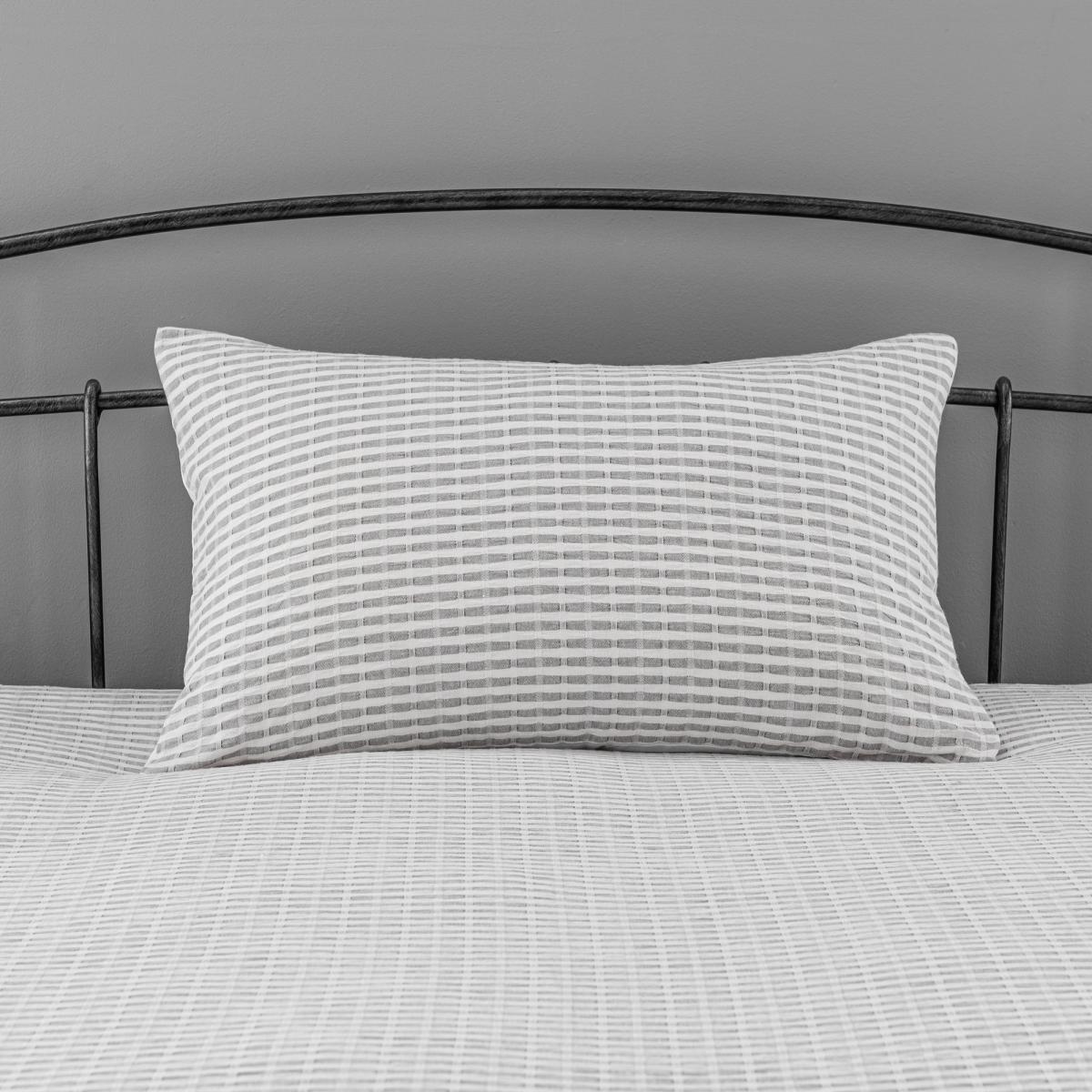 Carson Grey 100% Cotton Duvet Cover and Pillowcase Set Light Grey – image 4