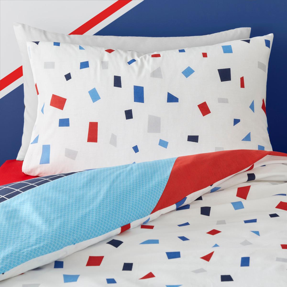 Bold Geometric 100% Cotton Reversible Duvet Cover and Pillowcase Set MultiColoured – image 4