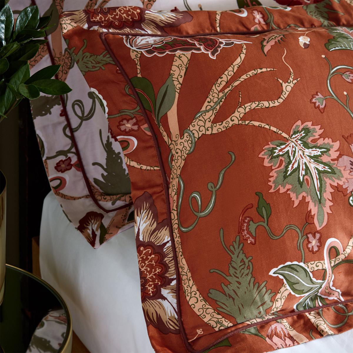 Paoletti Botanist Rust 100% Cotton Reversible Duvet Cover and Pillowcase Set Rust – image 4