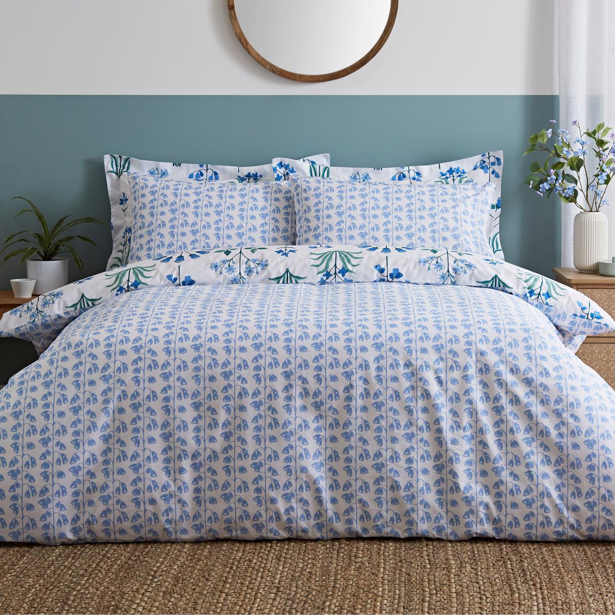 Florentina Blue Duvet Cover and Pillowcase Set Blue – image 2