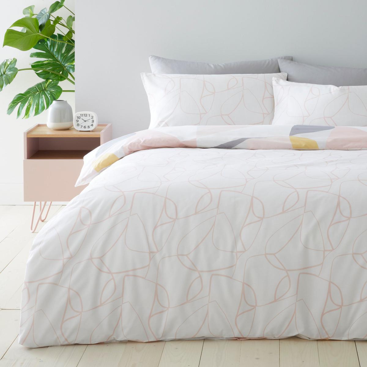 Elements Paco Blush Reversible Duvet Cover and Pillowcase Set Blush (Pink) – image 2
