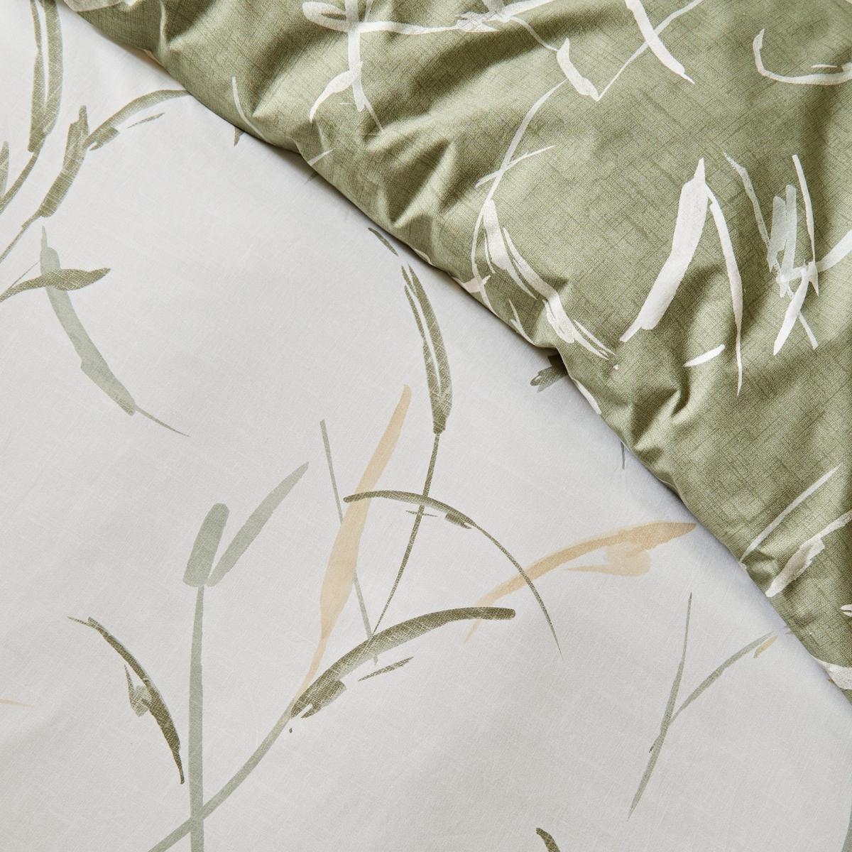 Sadie Leaves and Trees Green 100% Organic Cotton Reversible Duvet Cover and Pillowcase Set Green/White – image 6