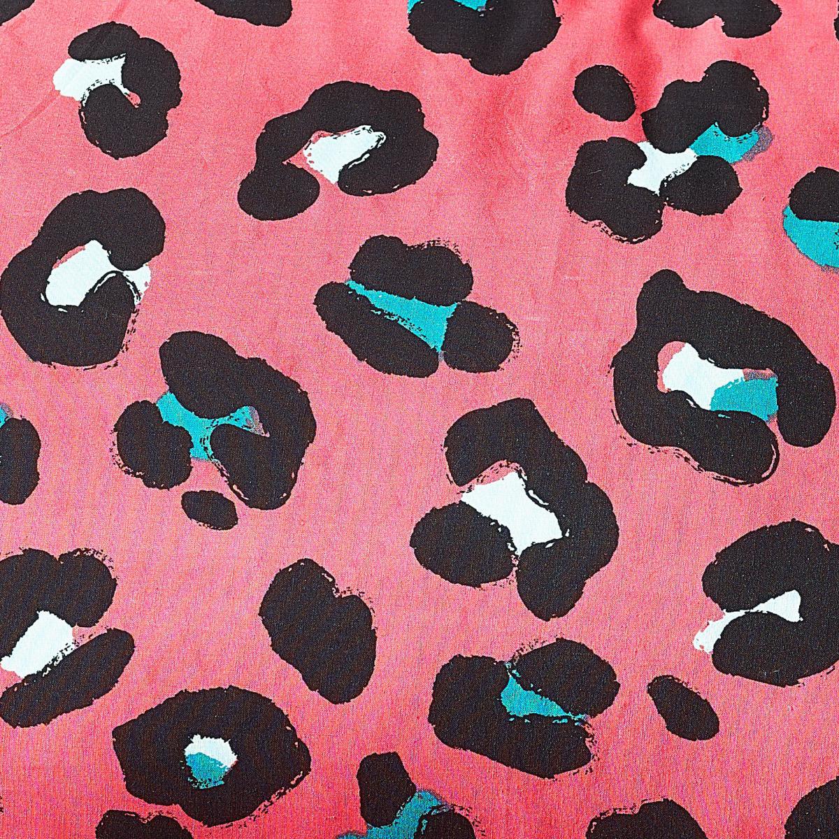 Style Lab Leopard Teal and Coral Duvet Cover and Pillowcase Set Teal (Green) – image 5