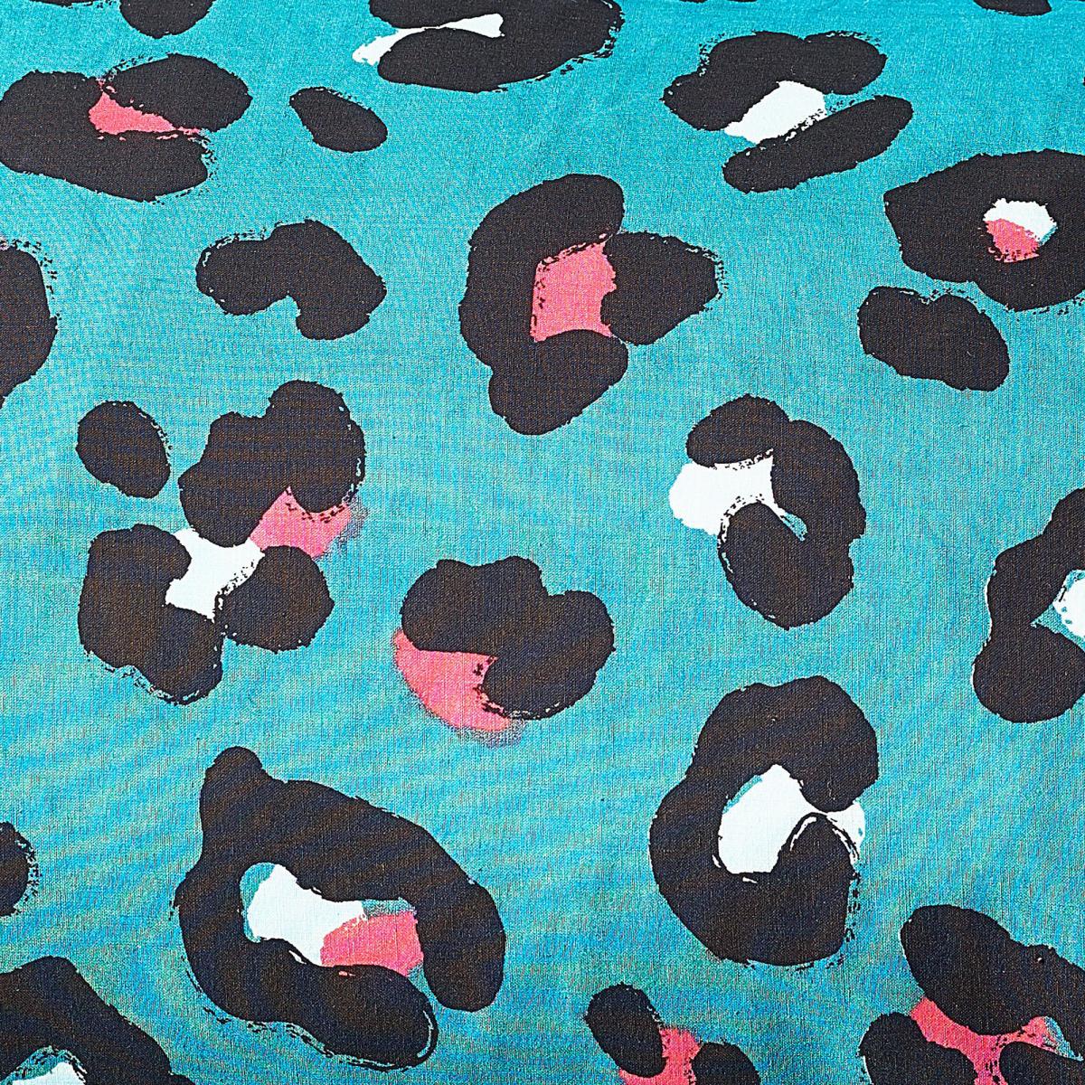 Style Lab Leopard Teal and Coral Duvet Cover and Pillowcase Set Teal (Green) – image 7