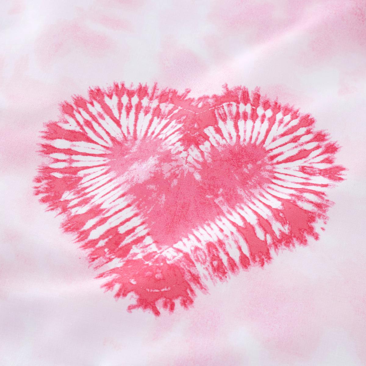 Tie Dye Hearts Duvet Cover and Pillowcase Set Pink – image 5