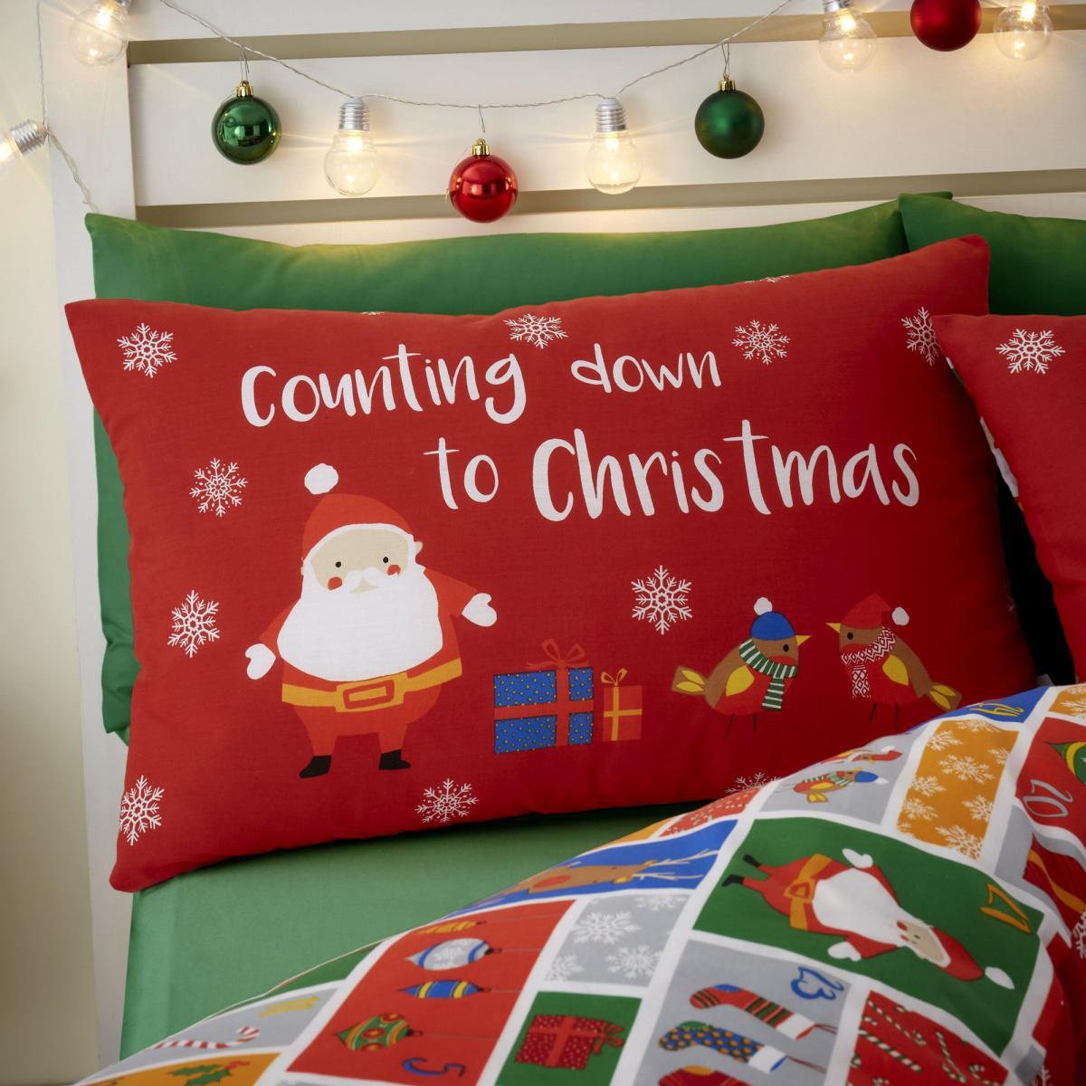 Catherine Lansfield Countdown to Christmas Red Duvet Cover and Pillowcase Set MultiColoured – image 2