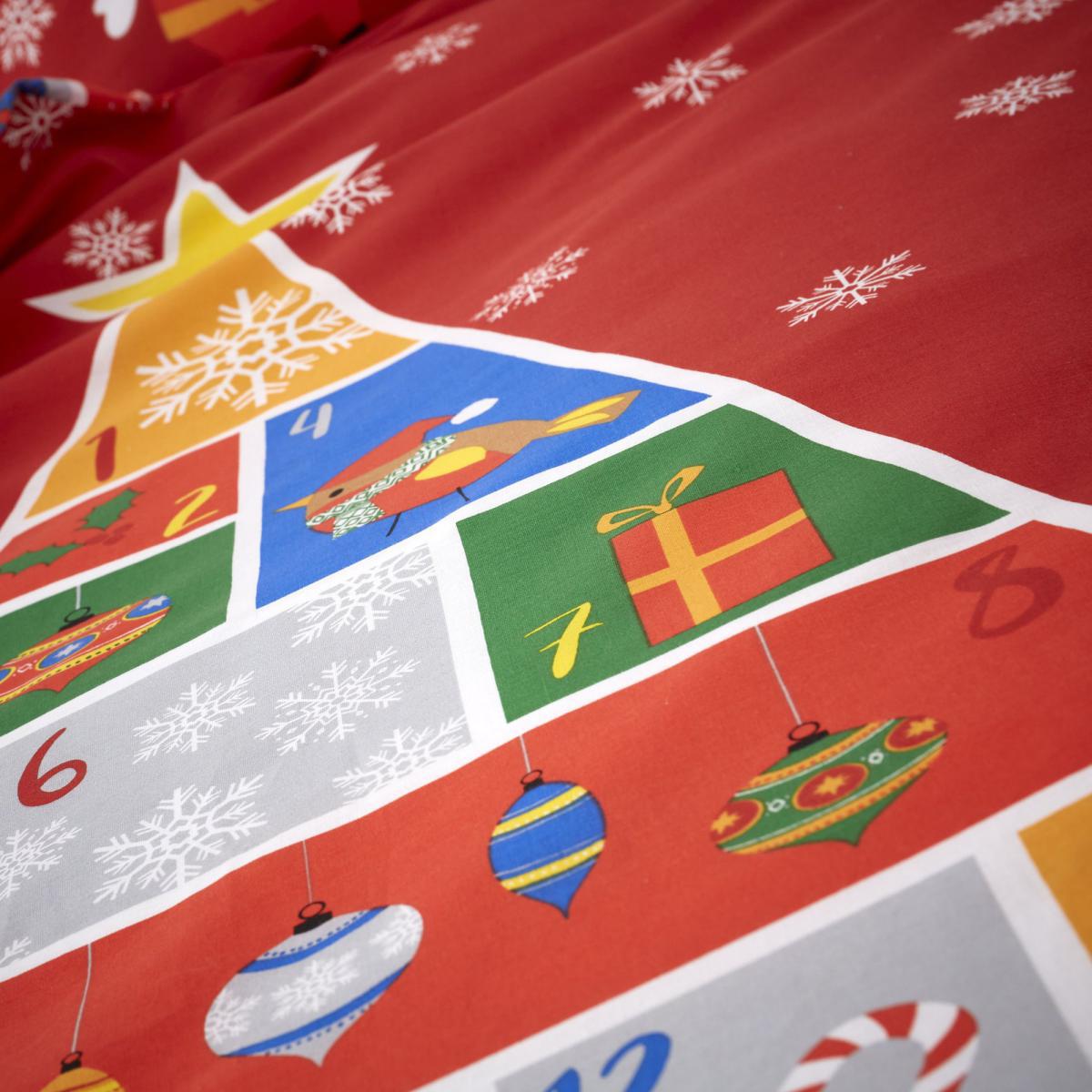 Catherine Lansfield Countdown to Christmas Red Duvet Cover and Pillowcase Set MultiColoured – image 3