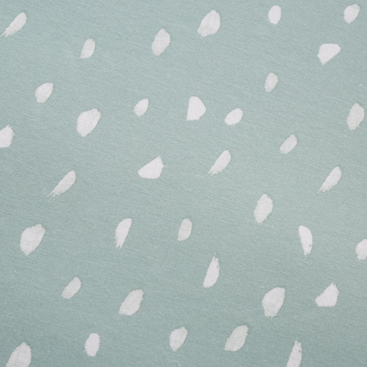 Soft Fern Spotted 100% Jersey Cotton Reversible Cot Bed Duvet Cover and Pillowcase Set Blue – image 5