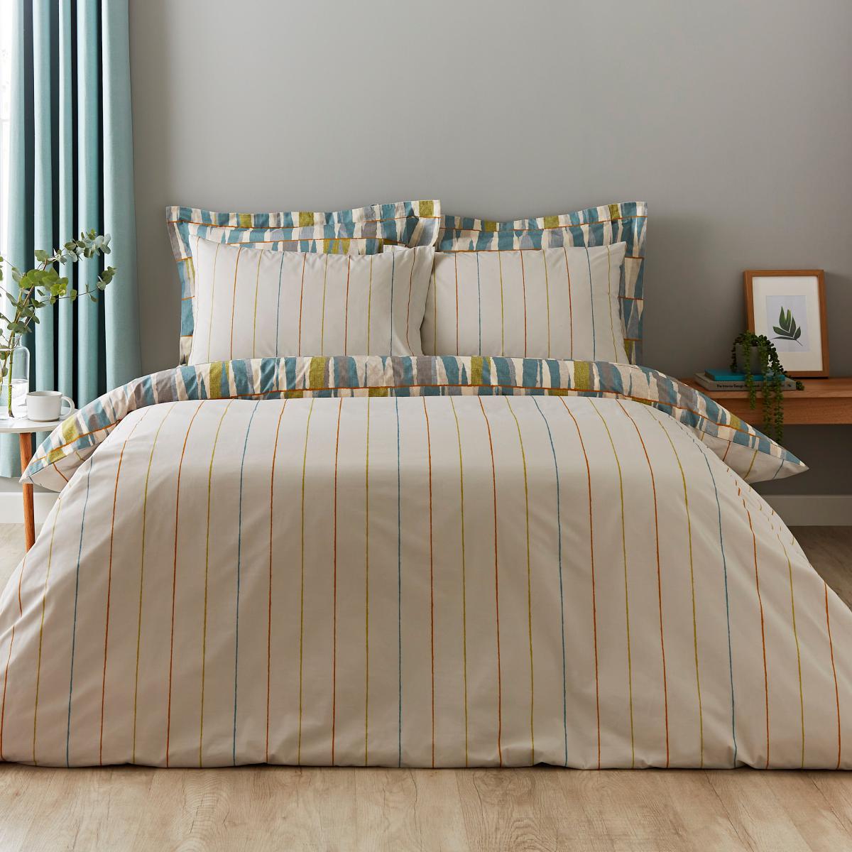 Elements Kolla Blue Duvet Cover and Pillowcase Set Blue – image 2
