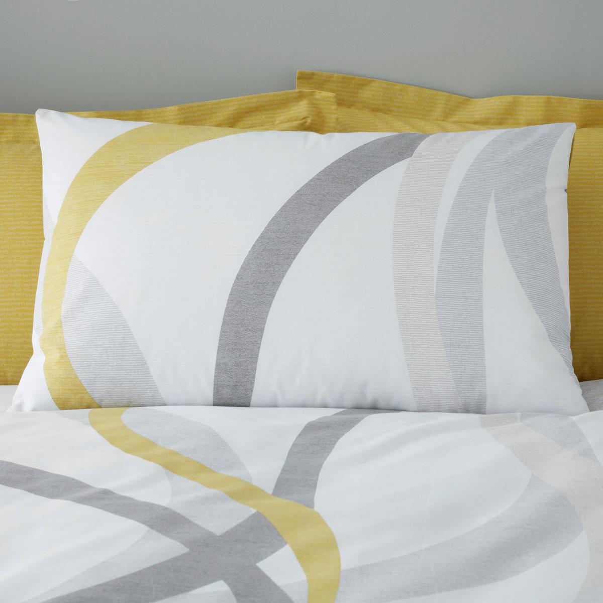 Mirage Ochre Reversible Duvet Cover and Pillowcase Set Ochre (Yellow) – image 3