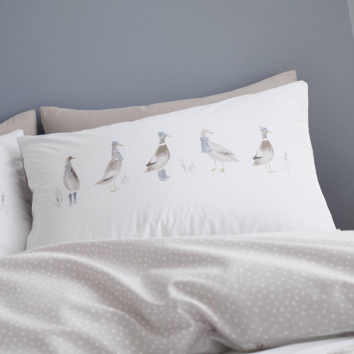 Bianca Fine Linens Dapper Ducks 100% Cotton Duvet Cover and Pillowcase Set Natural – image 2