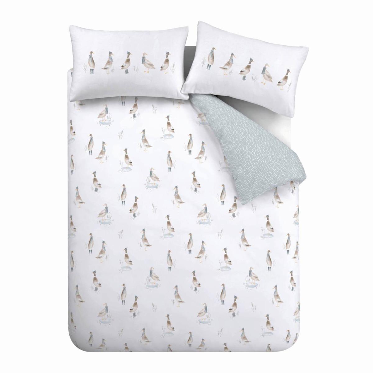 Bianca Fine Linens Dapper Ducks 100% Cotton Duvet Cover and Pillowcase Set Natural – image 5