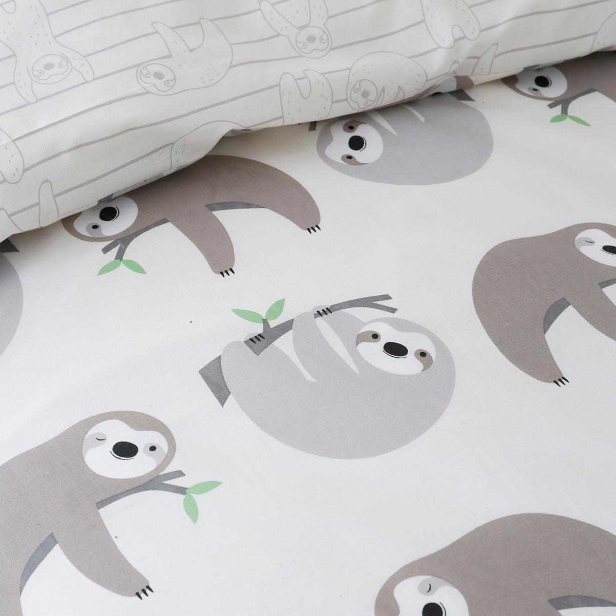 Sloth Duvet Cover and Pillowcase Set Natural – image 5