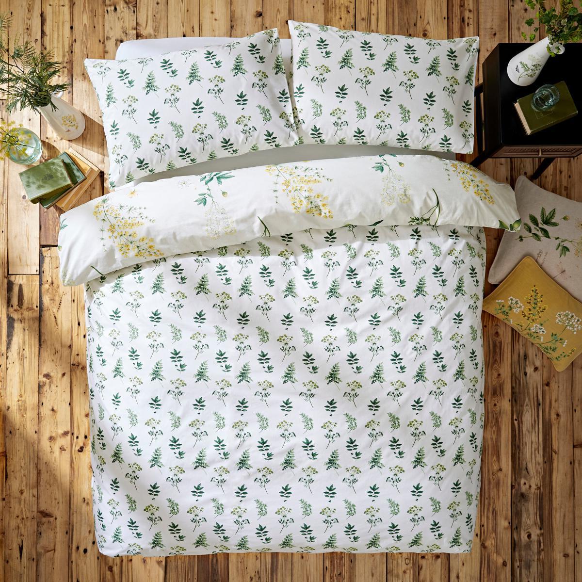 Marsh Botanical 100% Cotton Duvet Cover and Pillowcase Set Green – image 3