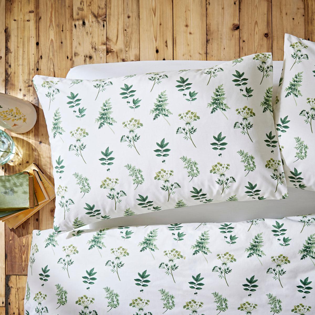 Marsh Botanical 100% Cotton Duvet Cover and Pillowcase Set Green – image 4