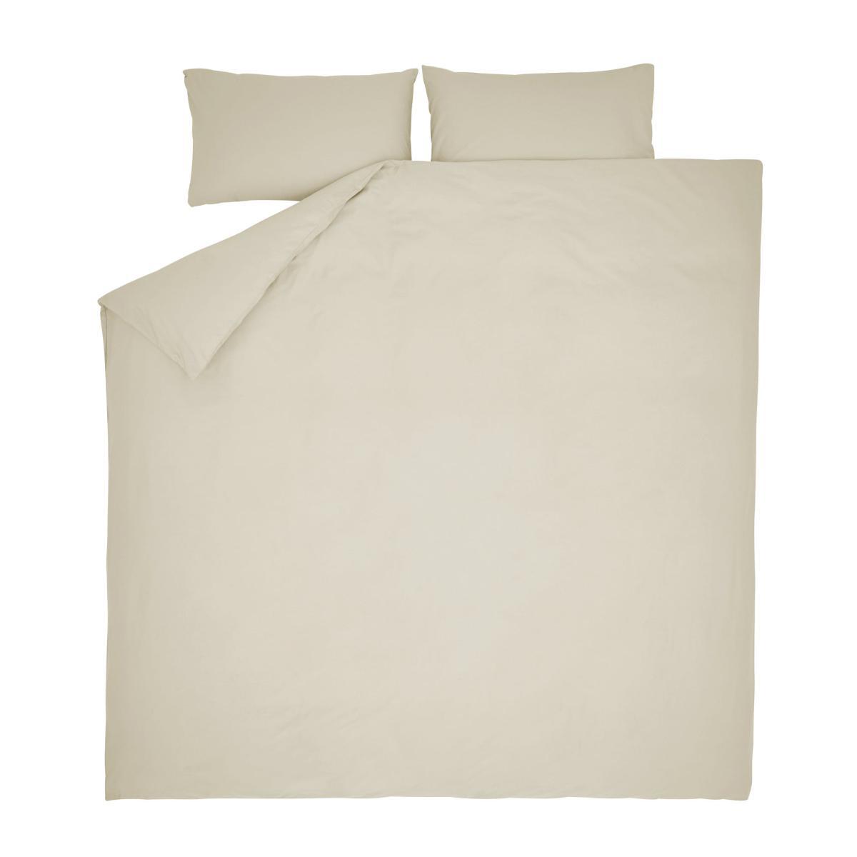 Easycare Plain Dye 100% Cotton Cream Duvet Cover Cream – image 2