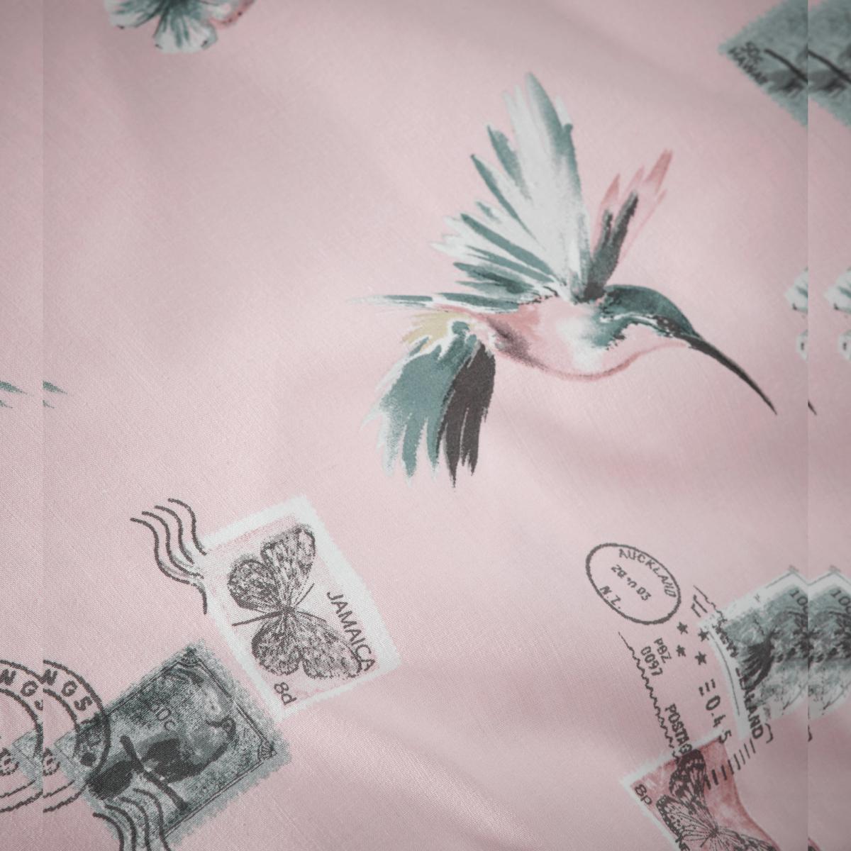 Heavenly Hummingbird Grey & Blush Duvet Cover and Pillowcase Set Blush Pink – image 8