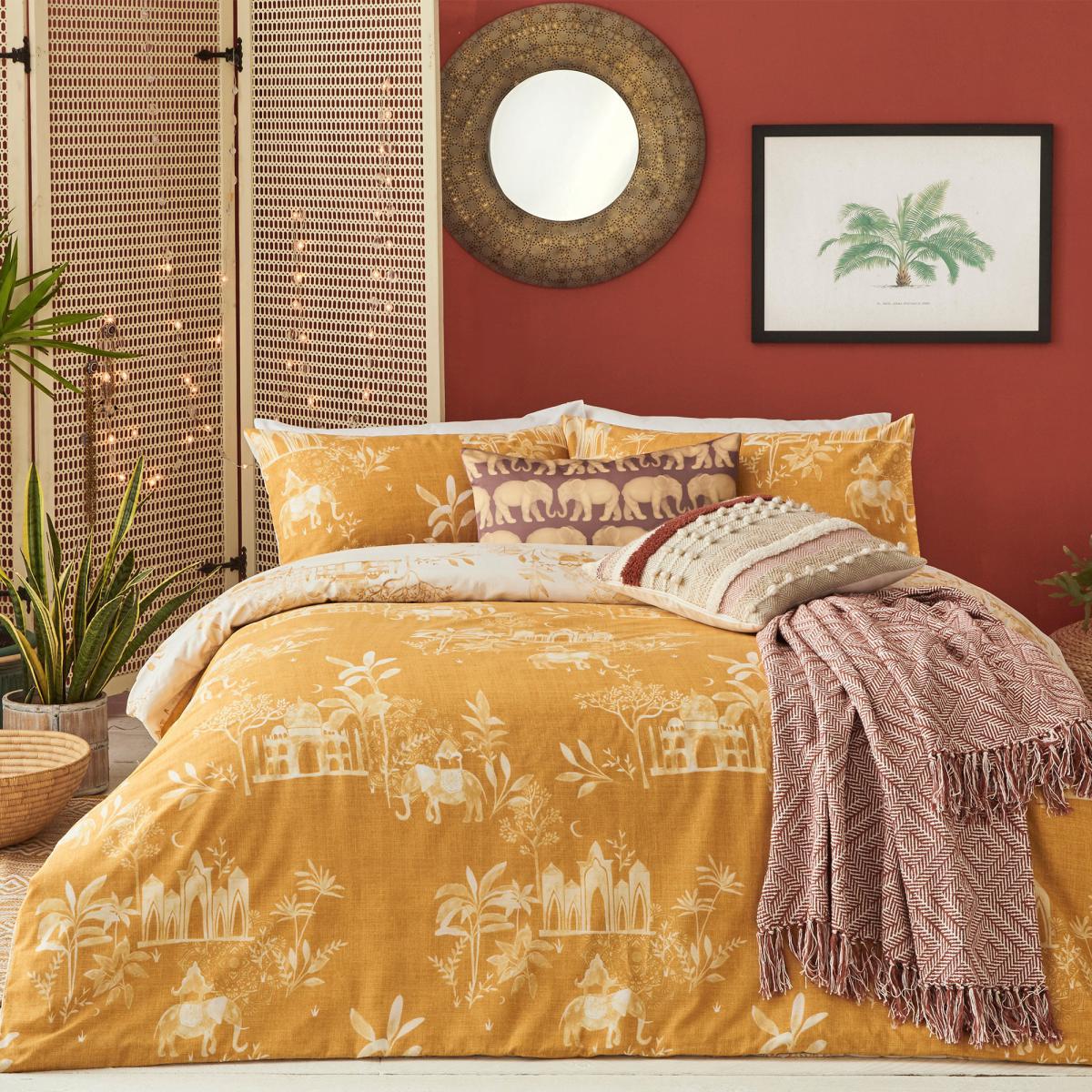 Furn. Jaipur Ochre Duvet Cover and Pillowcase Set Ochre – image 1