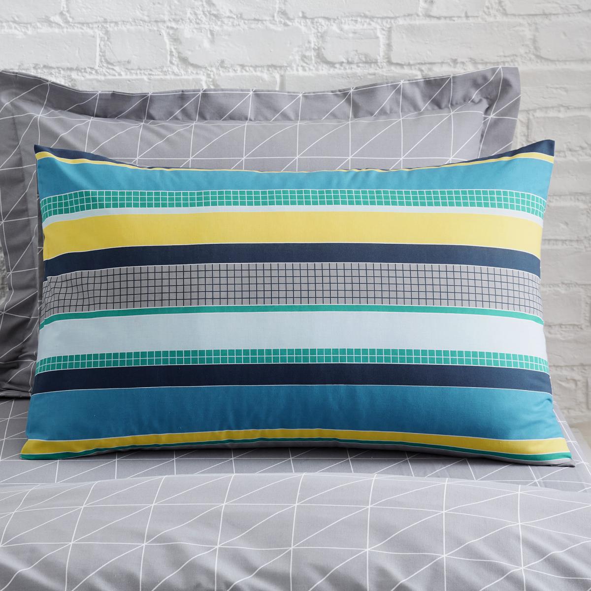 Geo Green 2 Pack Duvet Cover and Pillowcase Set Green / Grey – image 6