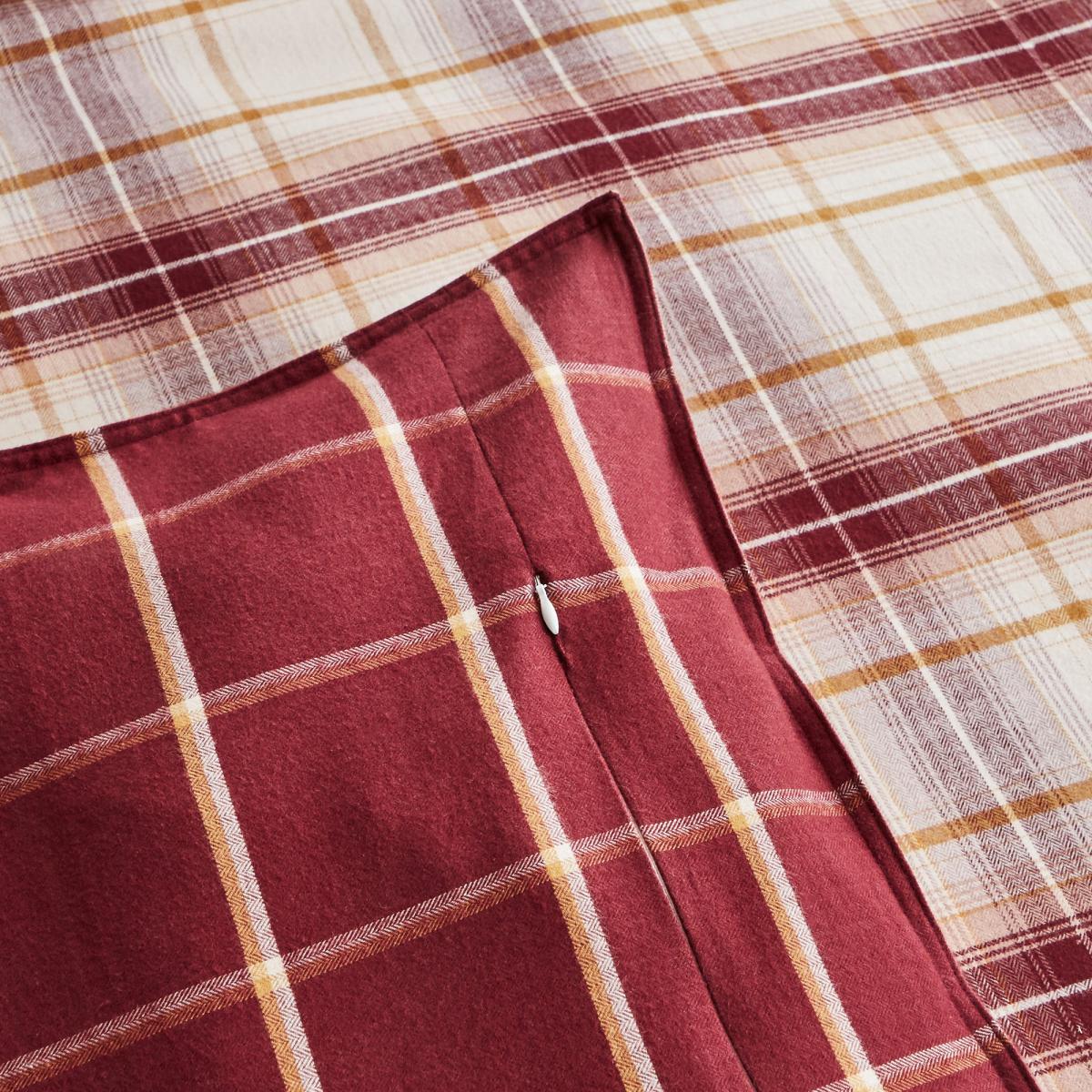 Dorma Finlay Reversible Red Checked Duvet Cover and Pillowcase Set Red, White and Yellow – image 9