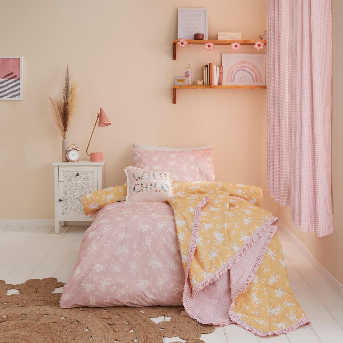 Country Patchwork 100% Cotton Twin Duvet Cover and Pillowcase Set MultiColoured – image 3