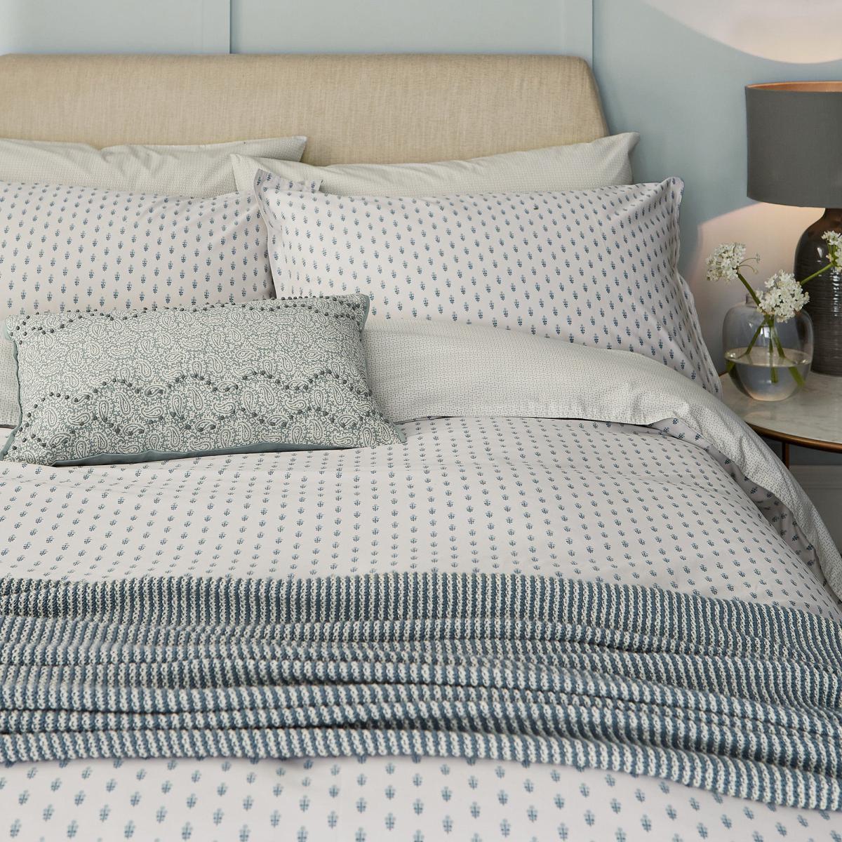 Murmur Edie Lough Green Organic Cotton Duvet Cover and Pillowcase Set Green and White – image 2
