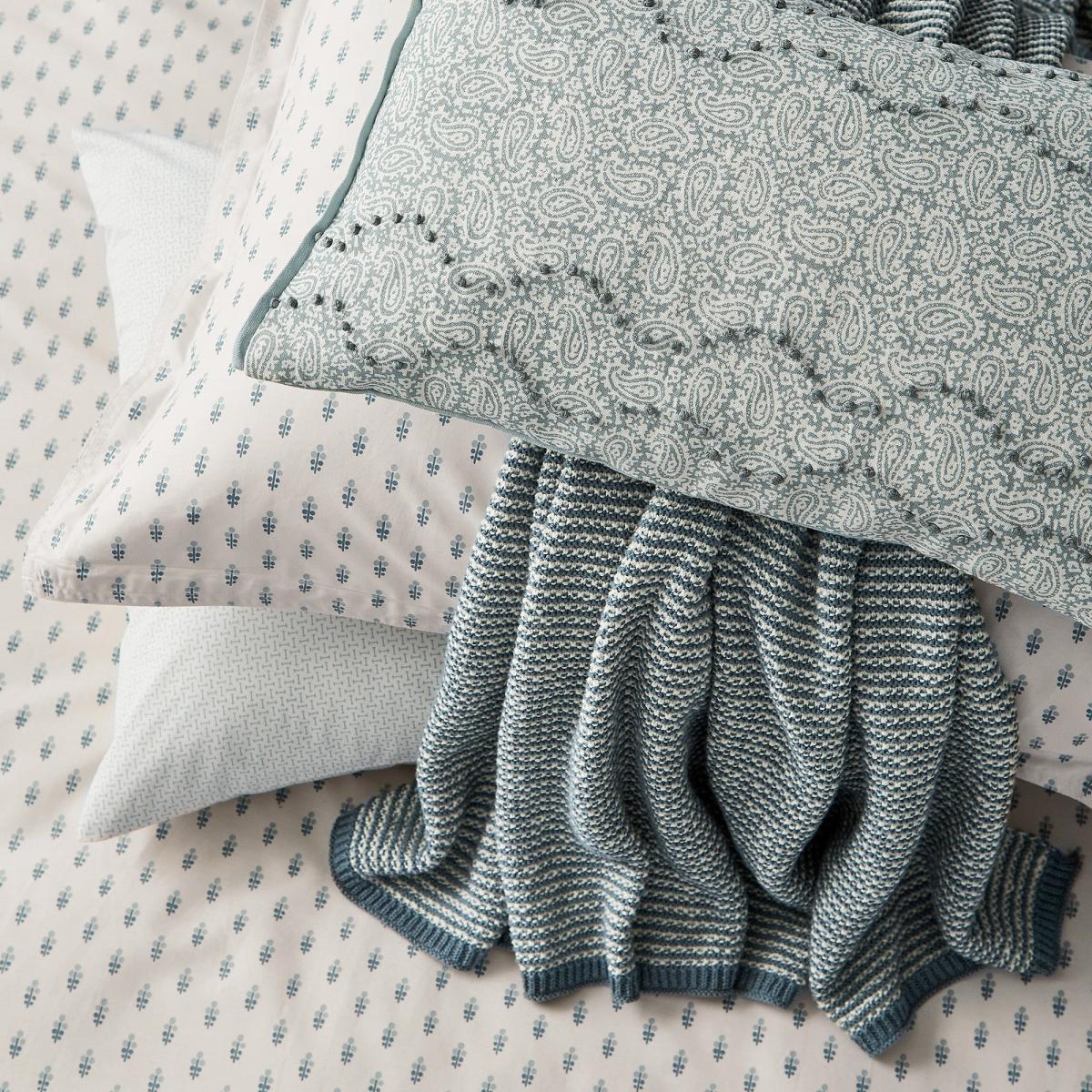 Murmur Edie Lough Green Organic Cotton Duvet Cover and Pillowcase Set Green and White – image 3