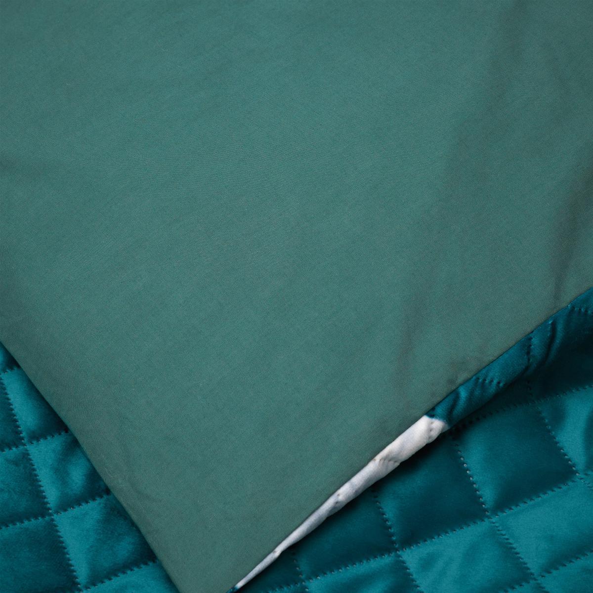 Catherine Lansfield Shrewsbury Velvet Pinsonic Teal Duvet Cover and Pillowcase Set Teal (Blue) – image 4