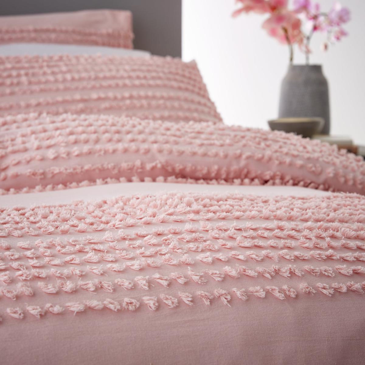 Bianca Cotton Malmo Blush 100% Cotton Duvet Cover and Pillowcase Set Blush (Pink) – image 4