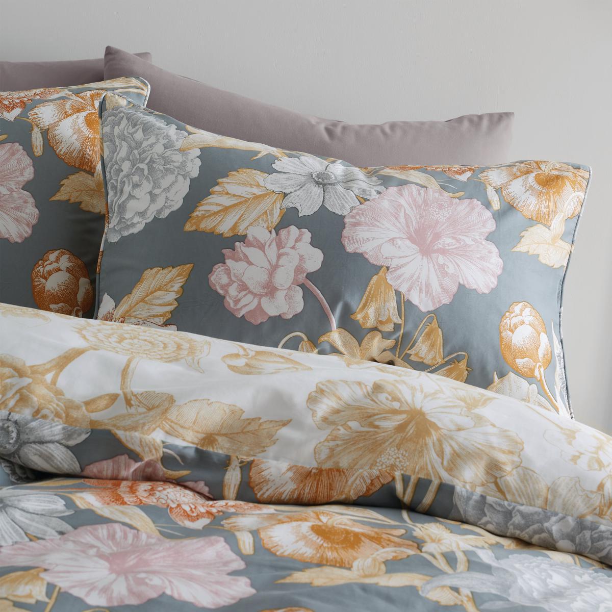 Bianca Fine Linens Tuilleries Charcoal 100% Cotton Duvet Cover and Pillowcase Set Charcoal – image 2