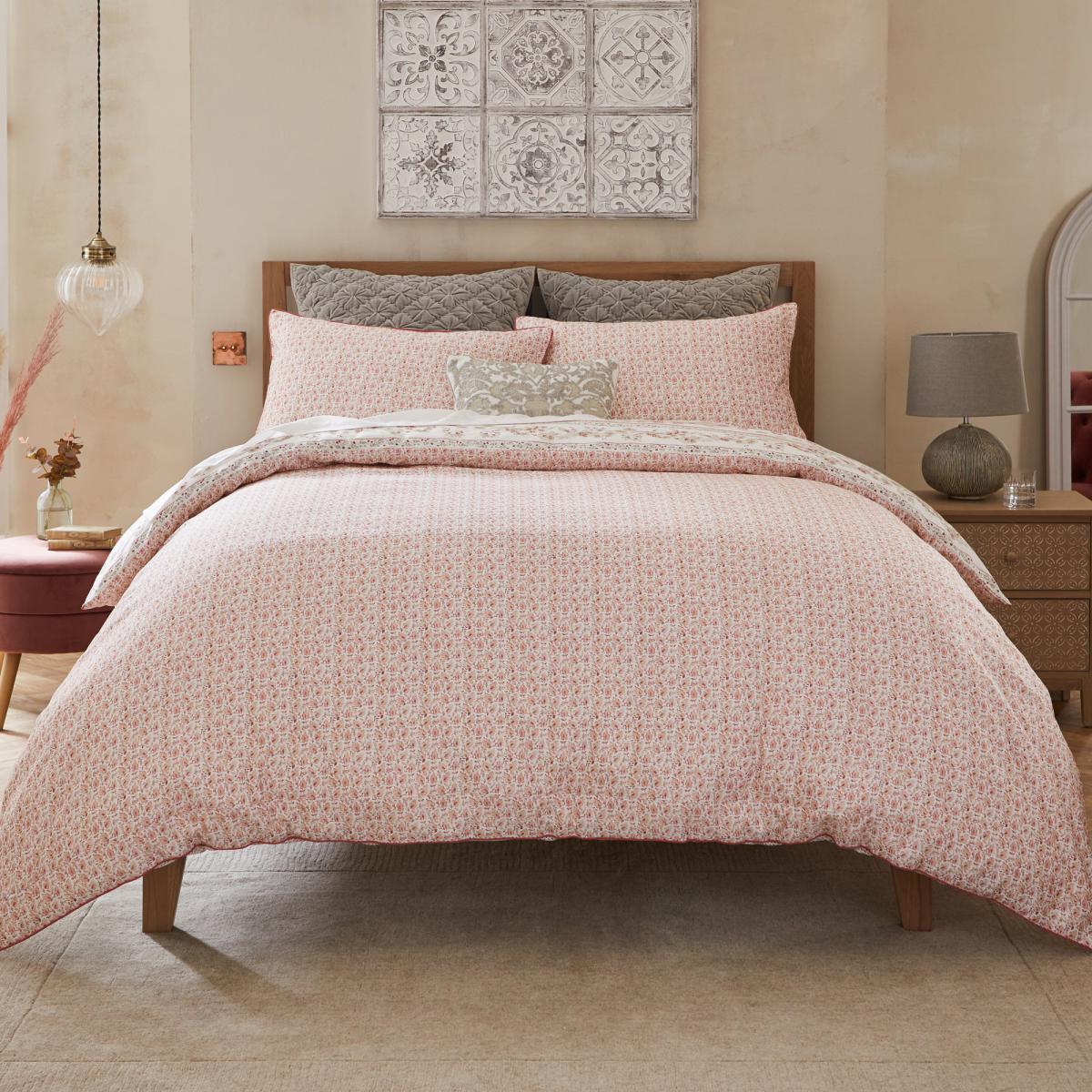 Dorma Shalimar 100% Cotton Pink Duvet Cover Pink and Grey – image 2