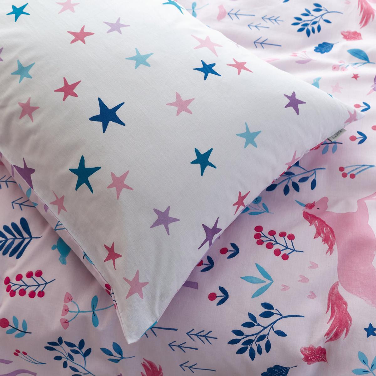 Bianca Woodland Unicorn And Stars 100% Cotton Duvet Cover and Pillowcase Set Pink, White and Blue – image 3