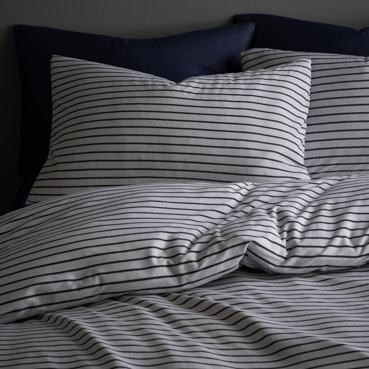 Content By Terence Conran Fulham Jersey Stripe Duvet Cover and Pillowcase Set Blue – image 2