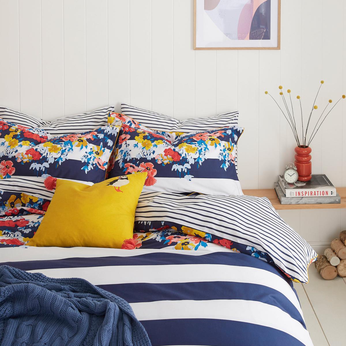 Joules St Ives French Navy 100% Cotton Percale Duvet Cover Set Navy – image 2