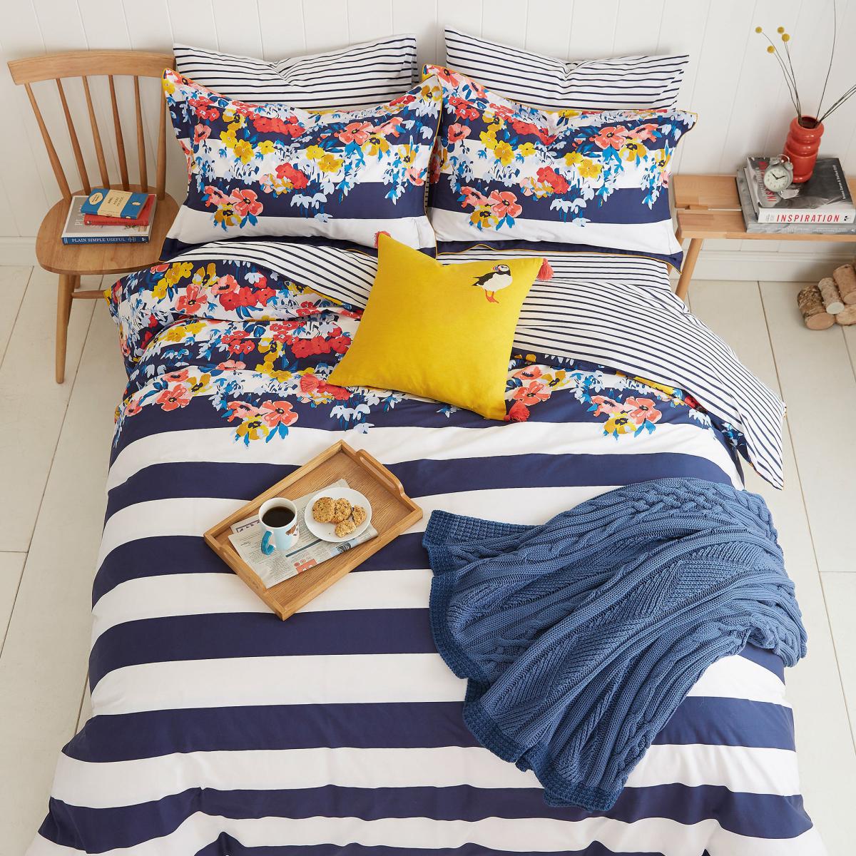 Joules St Ives French Navy 100% Cotton Percale Duvet Cover Set Navy – image 4