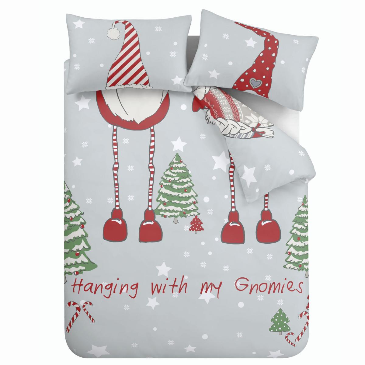 Catherine Lansfield Hanging With My Gnomies Duvet Cover and Pillowcase Set Red – image 5