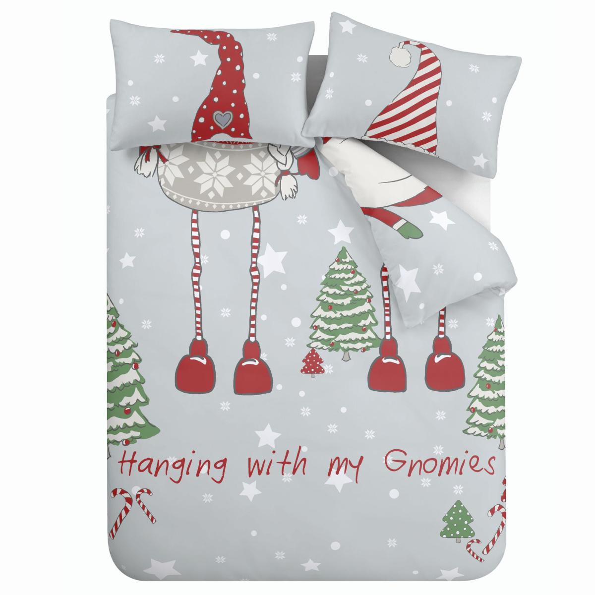 Catherine Lansfield Hanging With My Gnomies Duvet Cover and Pillowcase Set Red – image 6
