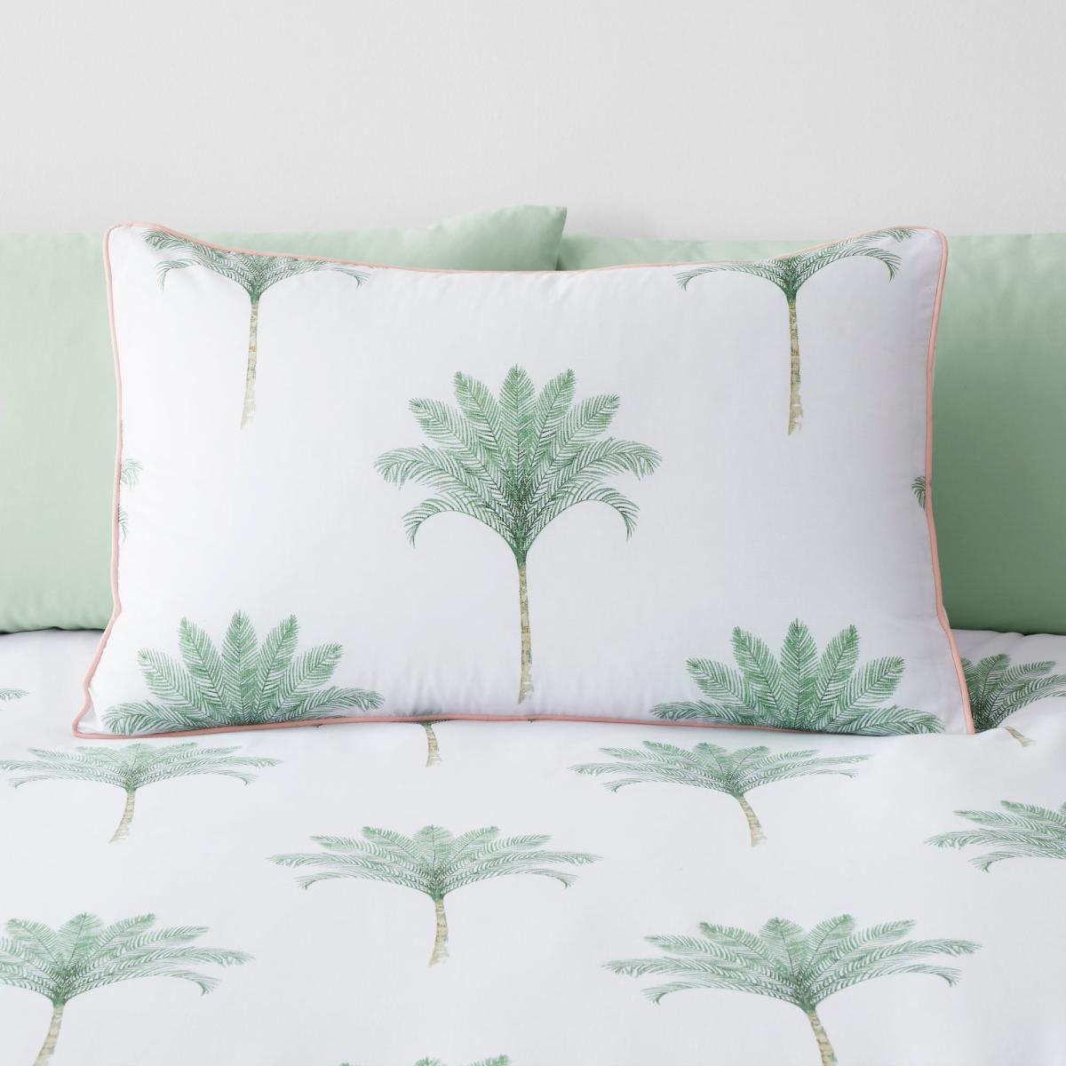 Palma Green Reversible Duvet Cover and Pillowcase Set Light Green – image 3