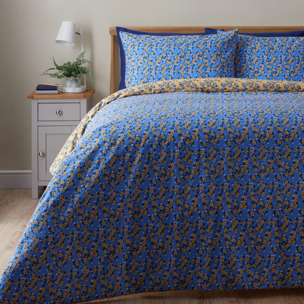 Paige Duvet Cover and Pillowcase Set Blue – image 2