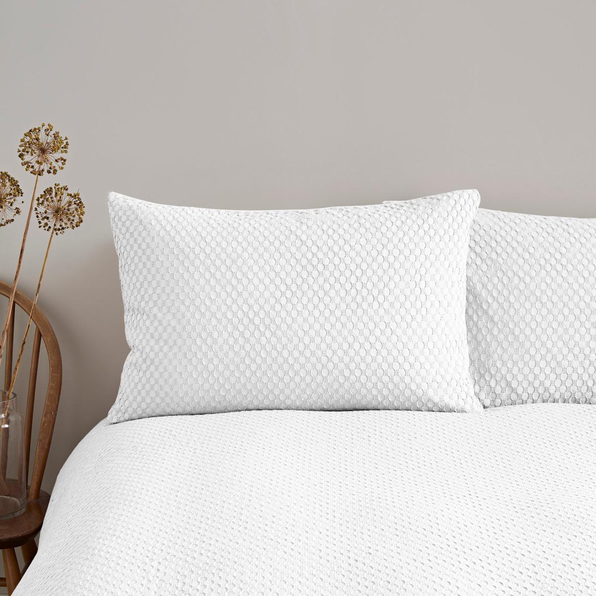 Aubrey White 100% Cotton Duvet Cover and Pillowcase Set White – image 2