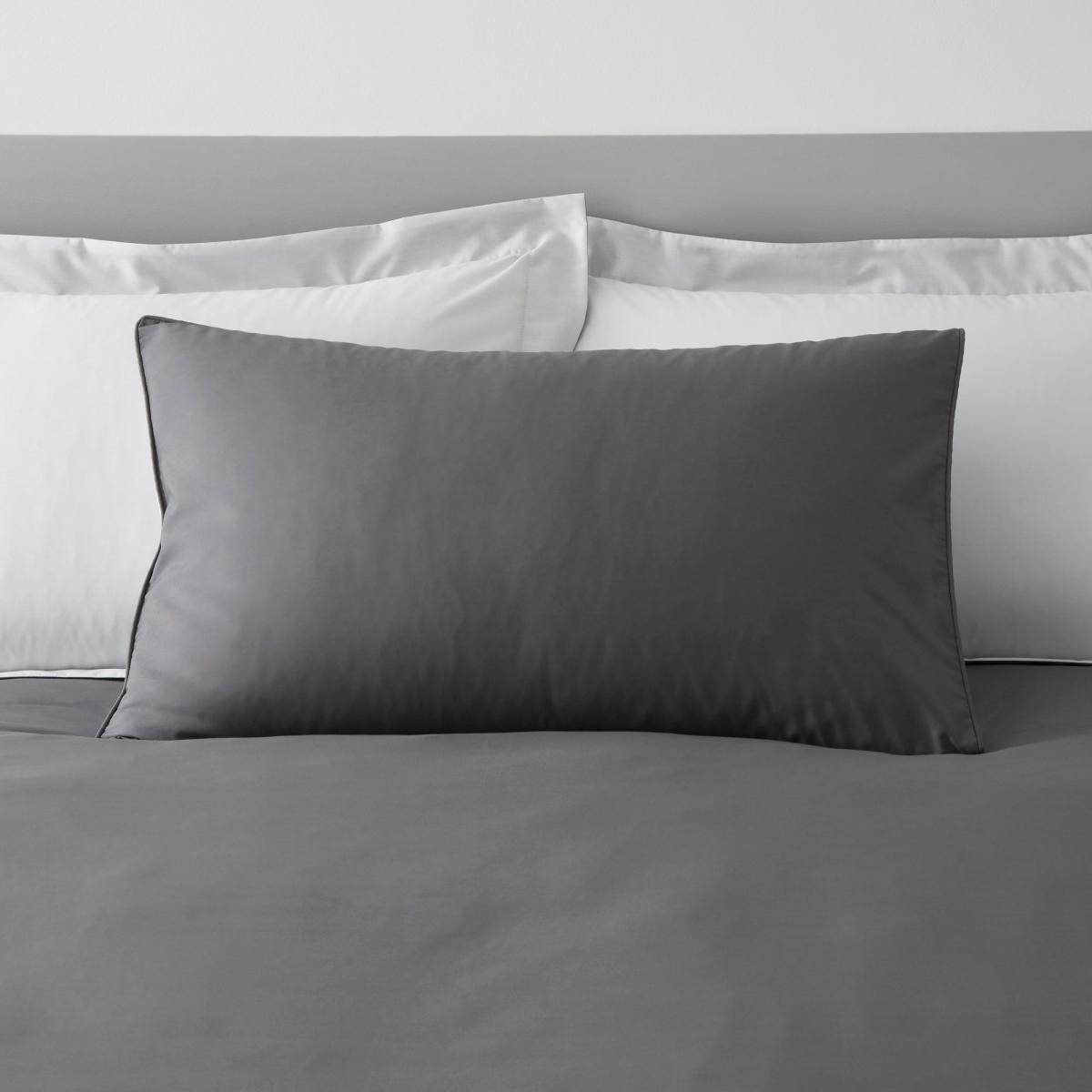 Malvern Grey 180 Thread Count 100% Cotton Reversible Duvet Cover and Pillowcase Set Grey – image 3