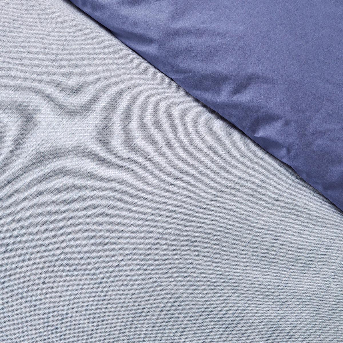 Enzo Chambray Blue 100% Cotton Duvet Cover and Pillowcase Set Light Blue – image 3