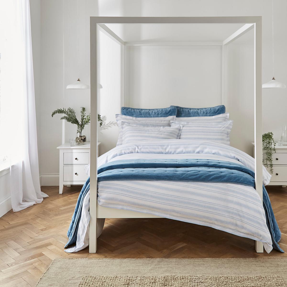 Dorma Holkham 100% Cotton Duvet Cover and Pillowcase Set Blue – image 4